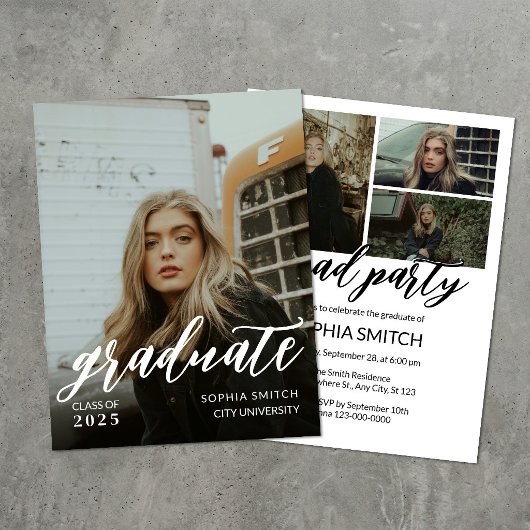 オリジナル フルフォト 卒業 招待状