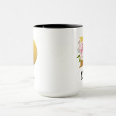 オリジナル フローラル モノグラムイニシャル 名前 マグカップ (中央)