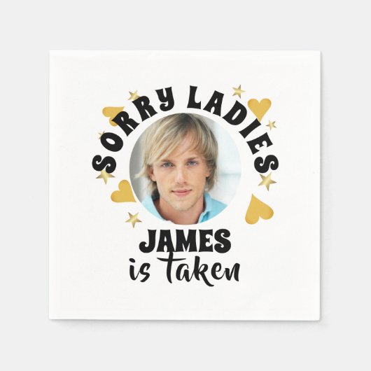 オリジナル ブライズパーティー 花婿の顔 写真 スタンダードカクテルナプキン (正面)