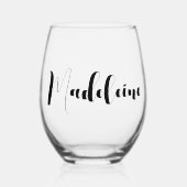 オリジナル ブライズメイド名 ウィムジカル スクリプト ステムなしワイングラス (正面)