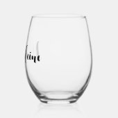 オリジナル ブライズメイド 名前 ファンシー スクリプト ステムなしワイングラス (左)