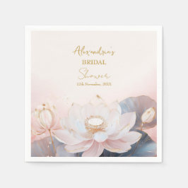 オリジナル ブライダルシャワー ピンクの蓮の花 No.9 スタンダードカクテルナプキン