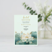 オリジナル ブライダルシャワー ロータス ゴールド 招待状 (スタンド正面)