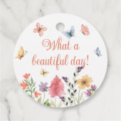 オリジナル ブライダルシャワー ワイルドフラワーと蝶 フェイバータグ (裏面)