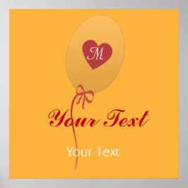 オリジナル ブライト イエロー バルーン ベイビー パーティー バースデー ポスター