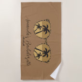 オリジナル ブラウン レトロ サングラス ブライズメイド パーティー ビーチタオル (正面)