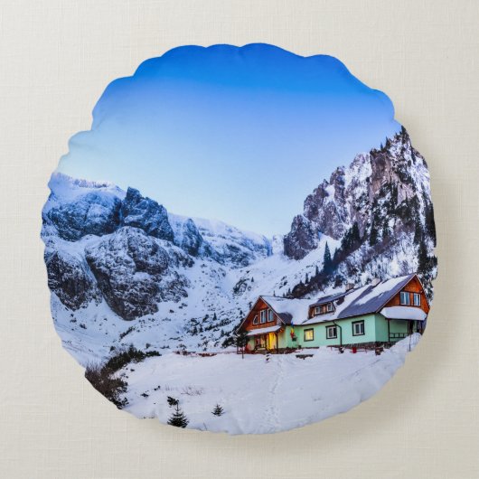 オリジナル ブラシ仕上げ ラウンド サラウンド ピロー マライエスティ (正面)