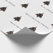 オリジナル ブラック クリスマス ツリー ラッピングペーパー (角)