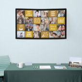 オリジナル ブラック ゴールド 60歳 誕生日 フォト コラージュ 横断幕 (トレードショー)