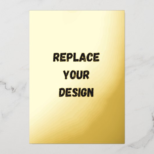 オリジナル ブラック シンプル デザイン 写真またはテキストを追加 箔招待状 (正面)