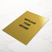 オリジナル ブラック シンプル デザイン 写真またはテキストを追加 箔招待状 (回転した状態)