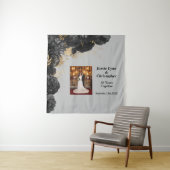 オリジナル ブラック フラワー ウェディング アニバーサリー タペストリー (インサイチュ)