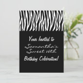 オリジナル ブラック ホワイト ゼブラ 招待状 (スタンド正面)