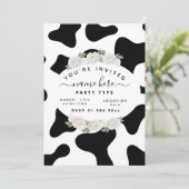 オリジナル ブラック 牛柄 招待状 (スタンド正面)