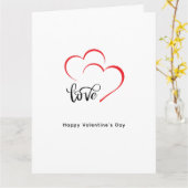 オリジナル ブランド 赤 黒 ミニマル バレンタインデー カード (黄色い花)