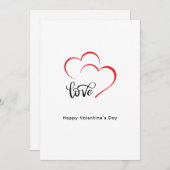 オリジナル ブランド 赤 黒 ミニマル バレンタインデー シーズンカード (正面/裏面)