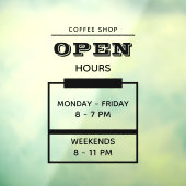 オリジナル ブランド 黒 シンプル カフェ オープンアワー ウィンドウサイン (シート3)