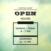 オリジナル ブランド 黒 シンプル コーヒー ショップ 営業時間 ウィンドウサイン (シート3)