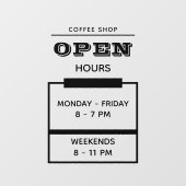 オリジナル ブランド 黒 シンプル コーヒー ショップ 営業時間 ウィンドウサイン (シート)