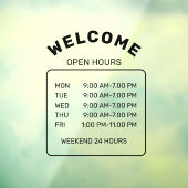 オリジナル ブランド 黒 ミニマリスト 営業時間 カフェ ウィンドウサイン (シート3)