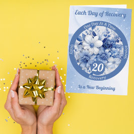 オリジナル ブルー フラワー リカバリー マイルストーン ギフト カード