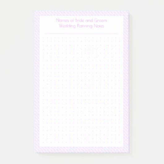 オリジナル プリティ パープル ドット グリッド ウェディング プラン プランナー ポストイット (正面)