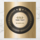 オリジナル プリント DIY メダル 金 #1 チャンピオン 編集可能 ワインラベル (シングルラベル)