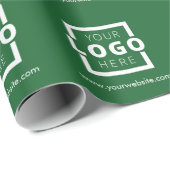 オリジナル プロモーション ビジネス ロゴ ブランド 緑 ラッピングペーパー (ロールコーナー)