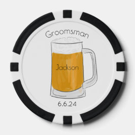 オリジナル ベストマン グルームズマン ビール ウェディング ポーカーチップ