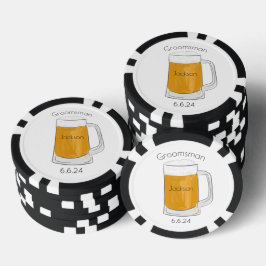 オリジナル ベストマン グルームズマン ビール ウェディング ポーカーチップ