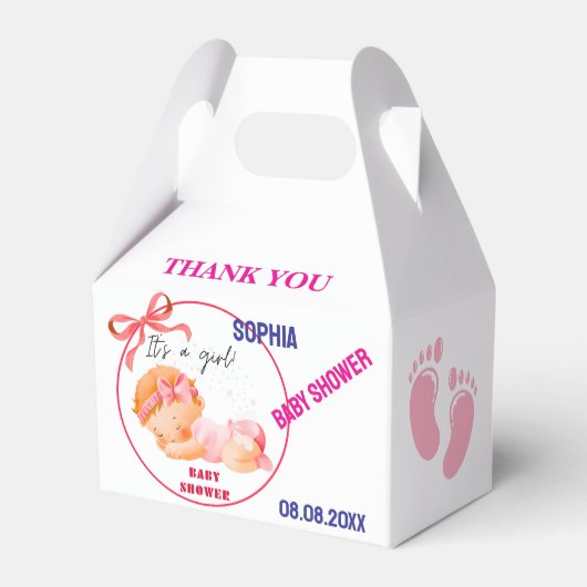 オリジナル ベビーシャワー かわいい ギフトボックス フェイバーボックス (裏面サイド)