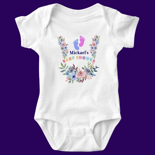 オリジナル ベビーシャワー 花柄 赤ちゃん服 ベビーボディスーツ