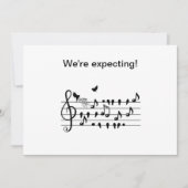 オリジナル ベビーシャワー 音楽 鳥のメモ 記念品 招待状 (正面)