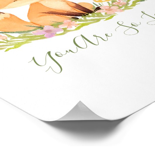 オリジナル ベビーフォックス ワイルドフラワー ぬいぐるみ ウォールアート (角)