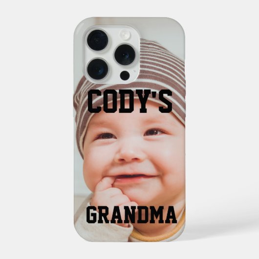オリジナル ベビー フォト じいちゃん 自慢 iPhoneケース (裏面)