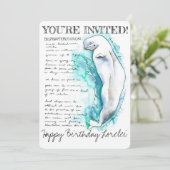 オリジナル ベルーガ クジラ イラスト 招待状 (スタンド正面)