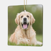 オリジナル ペット フォト 犬 愛好家 記念品 スクエア セラミックオーナメント (左)