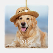 オリジナル ペット フォト 犬 愛好家 記念品 スクエア セラミックオーナメント (裏面)