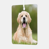 オリジナル ペット フォト 犬 愛好家 記念品 スクエア メタルオーナメント (正面左)
