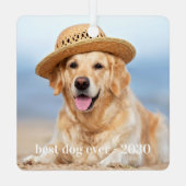 オリジナル ペット フォト 犬 愛好家 記念品 スクエア メタルオーナメント (裏面)