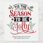 オリジナル ホリデーシーズン カスタマー クリスマス ワインラベル (シングルラベル)