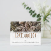 オリジナル ホリデー ラブ アンド ジョイ 松ぼっくり シーズンポストカード (スタンド正面)