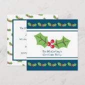 オリジナル ホリー & ベリー クリスマスパーティ 招待状 (正面/裏面)