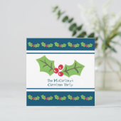 オリジナル ホリー & ベリー クリスマスパーティ 招待状 (スタンド正面)