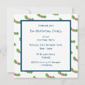 オリジナル ホリー & ベリー クリスマスパーティ 招待状 (裏面)