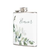 オリジナル ボタニカル ユーカリ ボヘミア ブライダル ギフト フラスク (左)