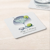 オリジナル マグス&マトリモニー ブライダルシャワー スクエアペーパーコースター (アングル)