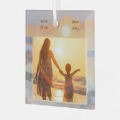 オリジナル ママと私の写真 記念品 スクエア オーナメント (正面左)