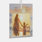 オリジナル ママと私の写真 記念品 スクエア オーナメント (正面右)