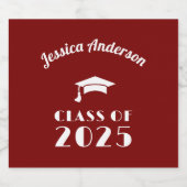 オリジナル マロンとホワイトの卒業式 スパークリングワインラベル (シングルラベル)